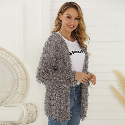 Abrigo Cardigan Largo de Mujer Otoño con Tela Felpa Premium - Image 16