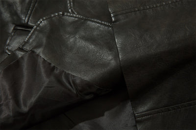 Blazer de Cuero PU Liso para Hombre - Estilo Americano - Image 13