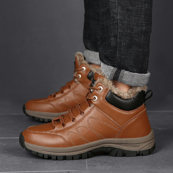 Botas de Invierno para Hombre en Cuero Premium con Forro Térmico