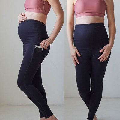 Pantalones de Yoga Premamá Estilo Británico en Seda de Leche - Image 4