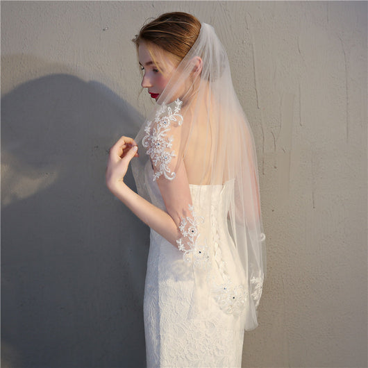Aplique de Encaje con Diamantes para Accesorios de Novia - Image 2