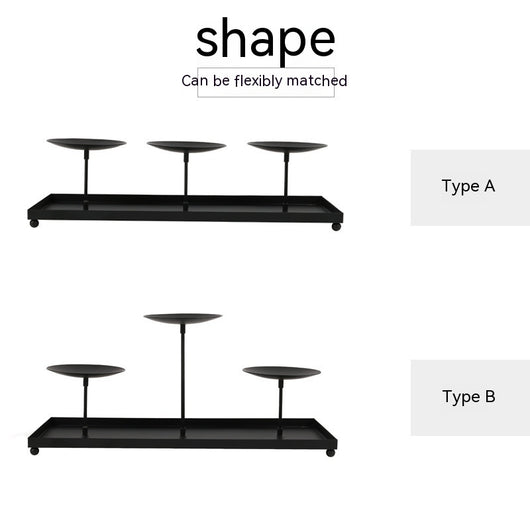 Candelabro de Tres Brazos Modular con Plato Grande para Velas de Pilar de 4 Pulgadas - Image 2