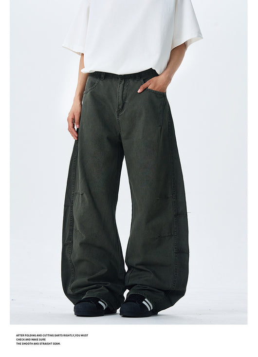 Culotes Retro Americanos Holgados con Pliegues para Hombre - Image 11