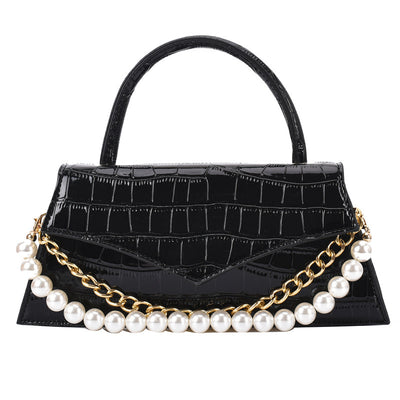 Bolso Cuadrado Pequeño con Patrón Retro y Perla, Bandolera de Moda - Image 12