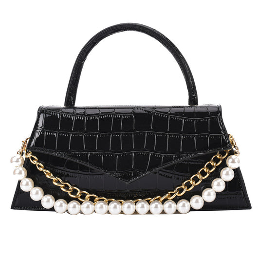 Bolso Cuadrado Pequeño con Patrón Retro y Perla, Bandolera de Moda - Image 12