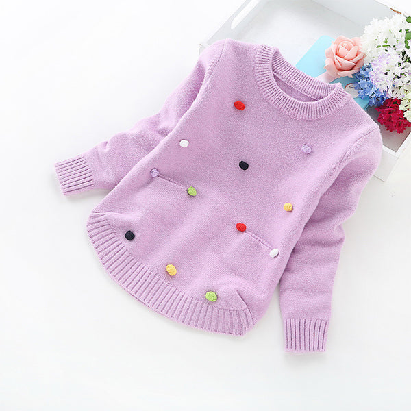 Suéter Infantil Cuello Redondo Estilo Coreano