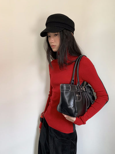 Suéter de Lana Slim Fit Bicolor con Contraste para Mujer - Image 17