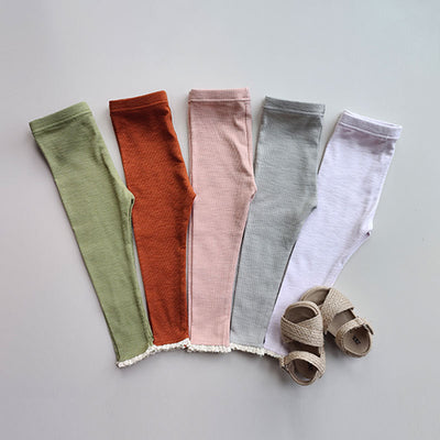Leggings Infantiles con Encaje Elásticos y Cómodos