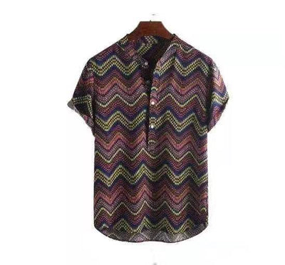 Blusa Escote V con Estampado de Olas - Image 2