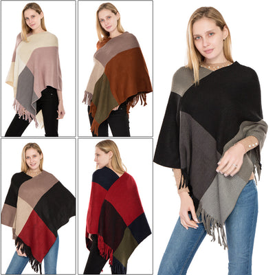 Chal Tejido de Cuadros Multicolor Cálido - Estilo Europeo para Otoño e Invierno - Image 4