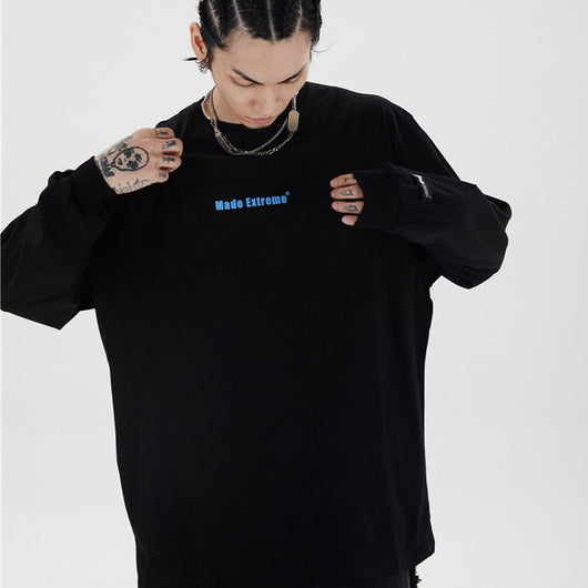 Playera Hiphop Suelta de Manga Larga - Image 13