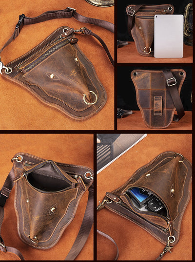 Bolsa de Cintura Retro de Gran Capacidad 7 Pulgadas para Hombre - Image 15