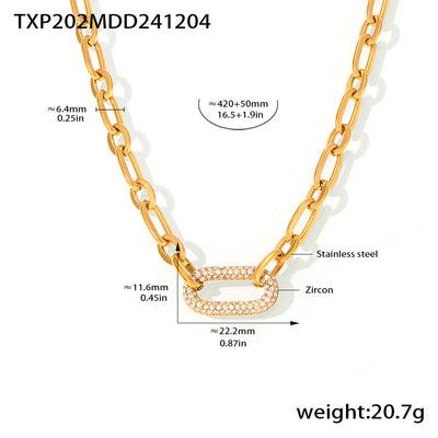 Conjunto de Collar y Pulsera de Acero Titanio con Circonitas Micro Incrustadas - Image 9