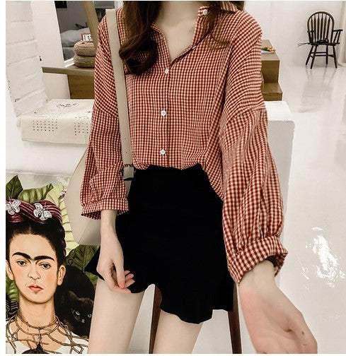 Blusas Camiseras Mujer Talla Grande Holgadas M-4XL Cuadros Versátiles