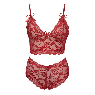 Conjunto de Lencería Ajustable con Encaje Transparente y Cierre de Tres Puntos - Image 7