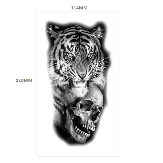 Tatuaje Temporal Transferible - Patrón Animal Tigre y León Media Manga - Image 58