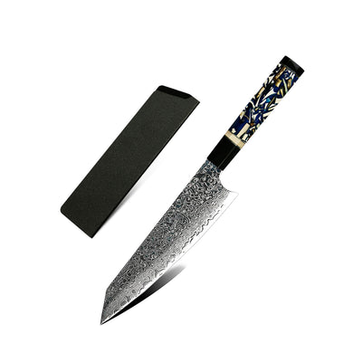 Cuchillo Kiryu Damasco Ámbar - Acero VG-10 67 Capas con Mango de Resina Mama - Image 19