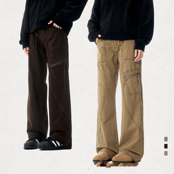 Pantalones Rectos Holgados de Cintura Alta - Estilo Casual Moderno