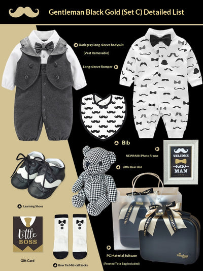 Conjunto Elegante Pequeño Caballero - Caja de Regalo Premium Negro y Oro - Image 6