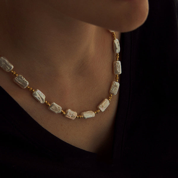 Collar de Perlas Barrocas Naturales - Cadena de Joyería Elegante