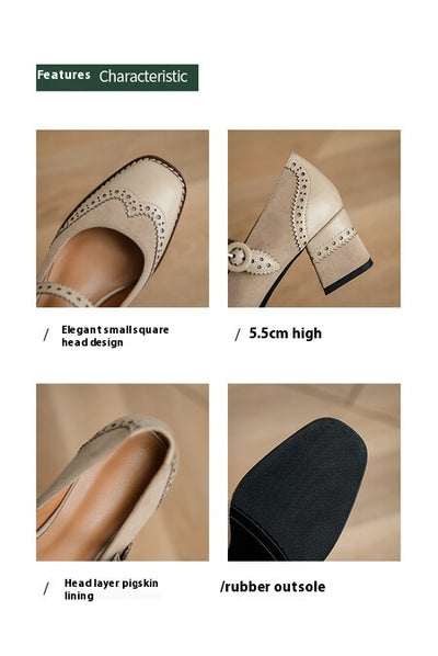 Zapatos Mary Jane Vintage con Tacón Grueso y Punta Cuadrada para Mujer - Image 12
