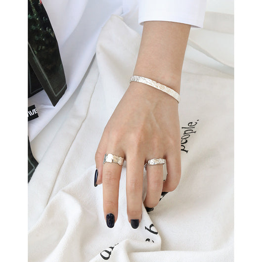 Pulsera de Plata Esterlina 925 con Diseño Plisado Versión Coreana para Mujer - Image 2