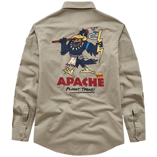 Camisa Vintage de Algodón Manga Larga para Hombre - Image 4