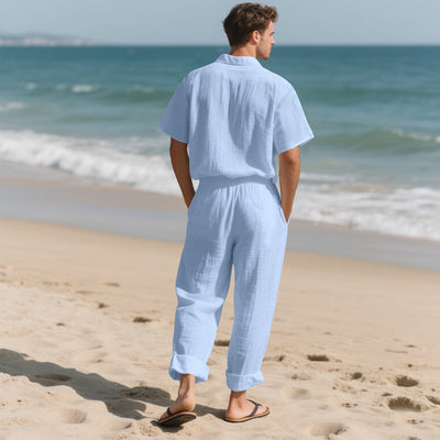 Conjunto de Playa: Polo Casual con Botones y Shorts Cómodos - Image 32