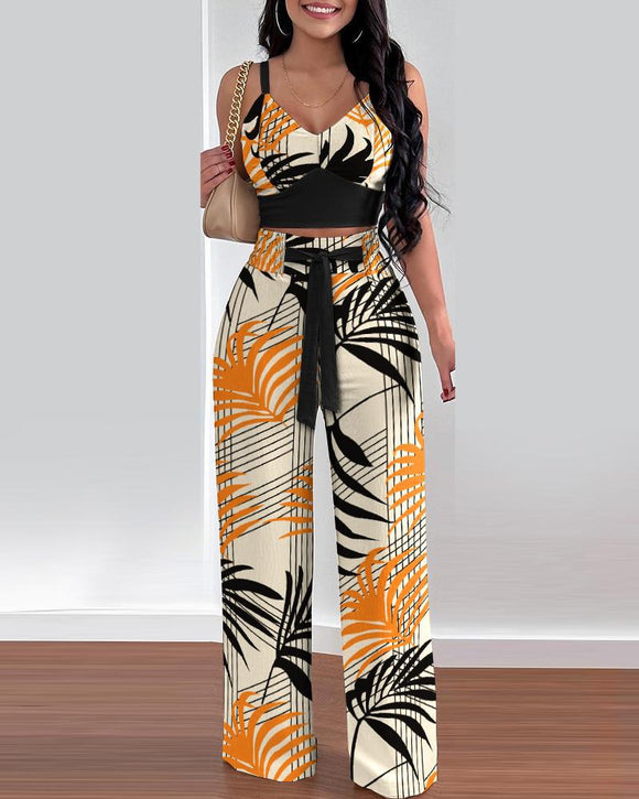 Conjunto de Dos Piezas con Tirantes para Mujer - Moda Elegante