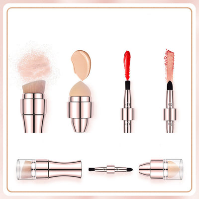 Brocha de Maquillaje Retráctil 4 en 1 con Acabado Metálico - Image 2