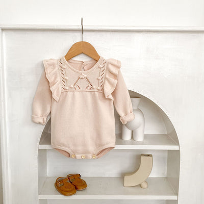 Blusa Infantil de Encaje Manga Larga Color Liso - Versátil y Elegante - Image 2