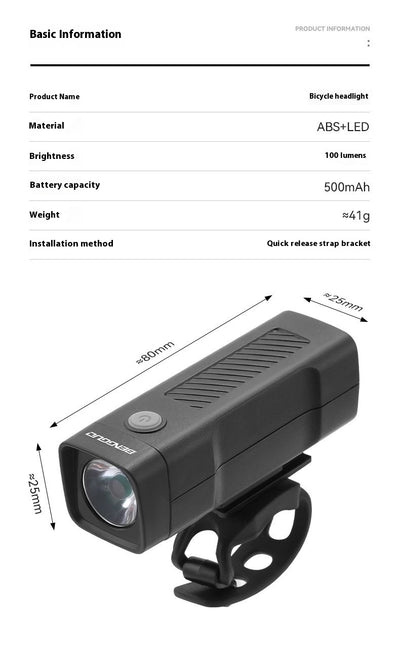Luz Frontal LED USB Recargable para Bicicleta - Iluminación Nocturna de Seguridad - Image 16