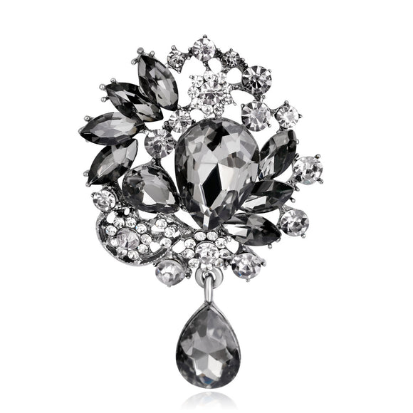 Broche Elegante de Aleación con Diamantes y Cristal