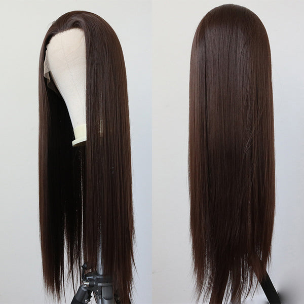Peluca Larga con Encaje Frontal para Mujer