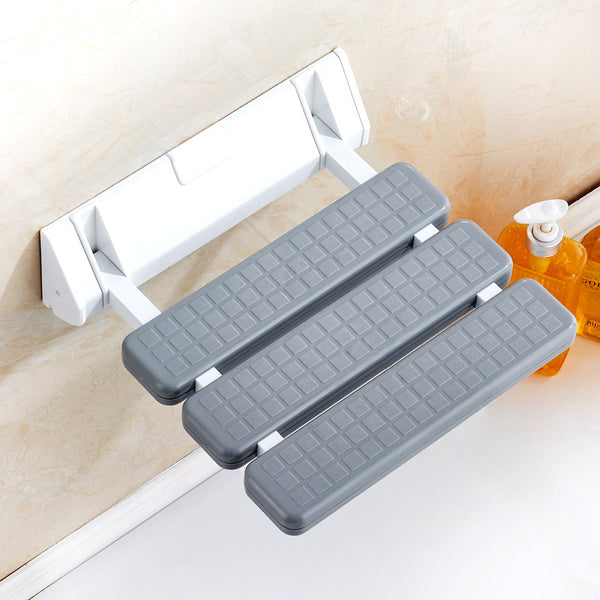 Taburete Plegable de Baño con Soporte de Pared - Seguro y Antideslizante para Adultos Mayores