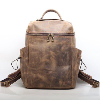 Mochila Retro Cuero Crazy Horse - Múltiples Compartimentos - Image 8