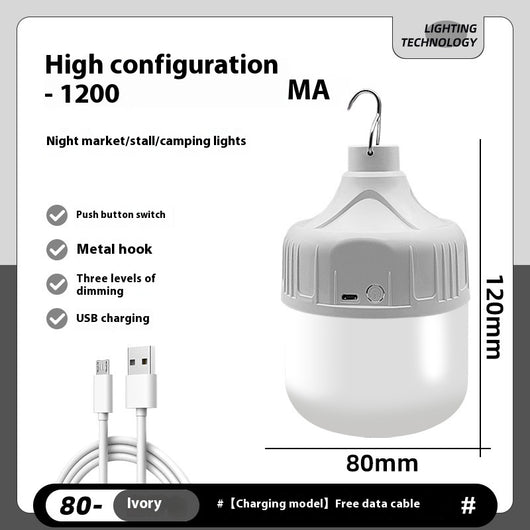 Lámpara LED Recargable para Campamento y Mercado Nocturno - Image 11