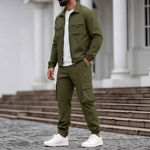 Conjunto de Trabajo Casual: Chamarra y Pantalón con Cierre