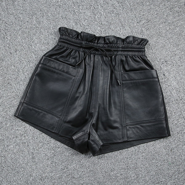 Shorts de Cuero Oveja con Bolsillos de Cordón - Casual Premium - Image 5