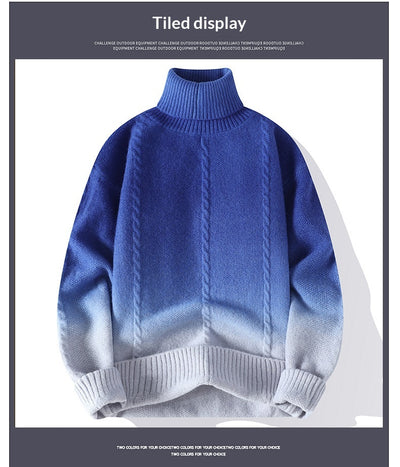 Suéter Tejido Cuello Alto con Degradado de Color para Hombre - Image 14