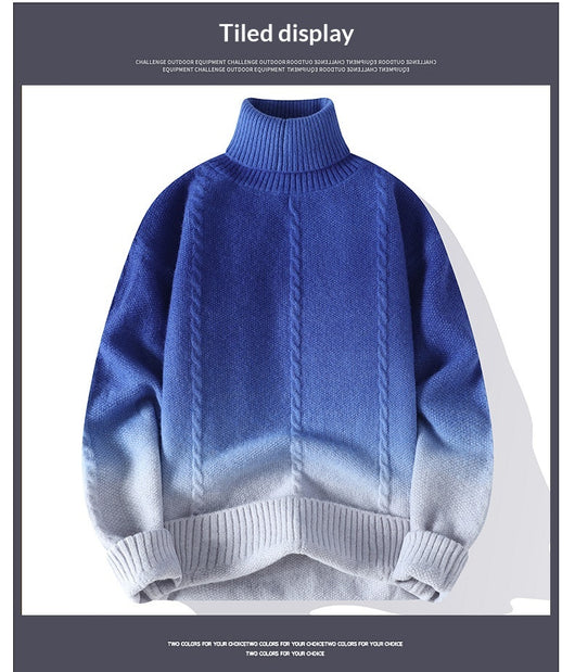 Suéter Tejido Cuello Alto con Degradado de Color para Hombre - Image 14