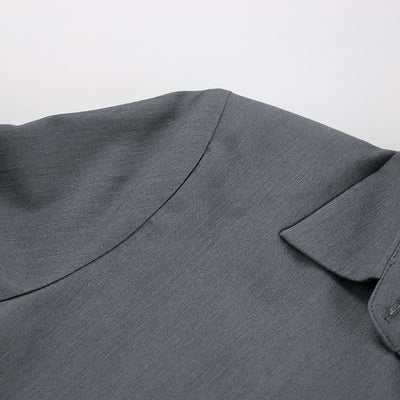 Conjunto de Pantalón Ancho y Blusa Gris de Manga Larga Cintura Alta Efecto Reductor - Image 20