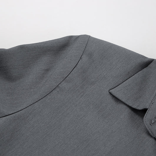 Conjunto de Pantalón Ancho y Blusa Gris de Manga Larga Cintura Alta Efecto Reductor - Image 20