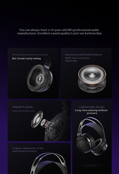 Auriculares Gaming HiFi de Bobina Móvil Cerrados con Cable - Image 9