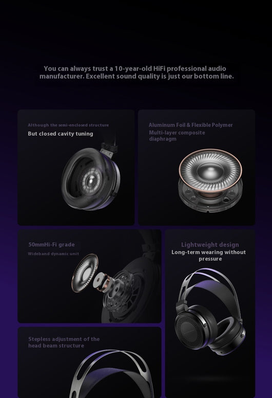Auriculares Gaming HiFi de Bobina Móvil Cerrados con Cable - Image 9