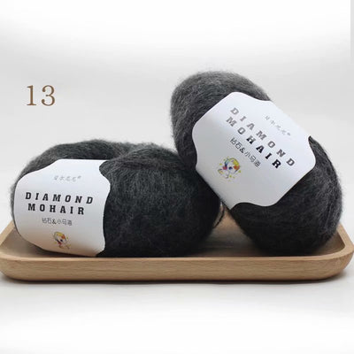 Bufanda Chal de Mohair Tejida a Mano Sudafricana Premium con Ovillo de Lana DIY - Image 27