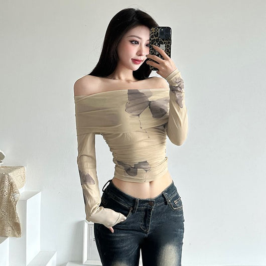 Blusa Elegante Hombros Descubiertos para Mujer - Colección Otoño Temprano - Image 3