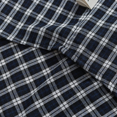 Camisa Retro Japonesa de Cuadros Patchwork con Contraste de Colores - Image 9