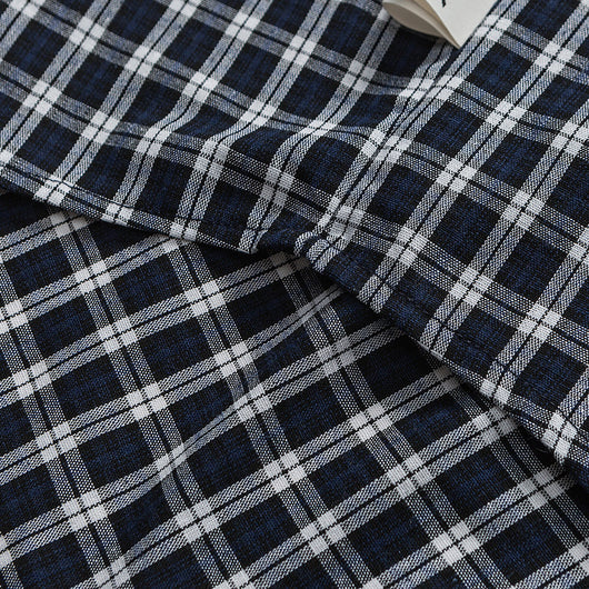 Camisa Retro Japonesa de Cuadros Patchwork con Contraste de Colores - Image 9