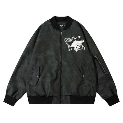 Chaqueta Tipo Flight con Bordado de Letras